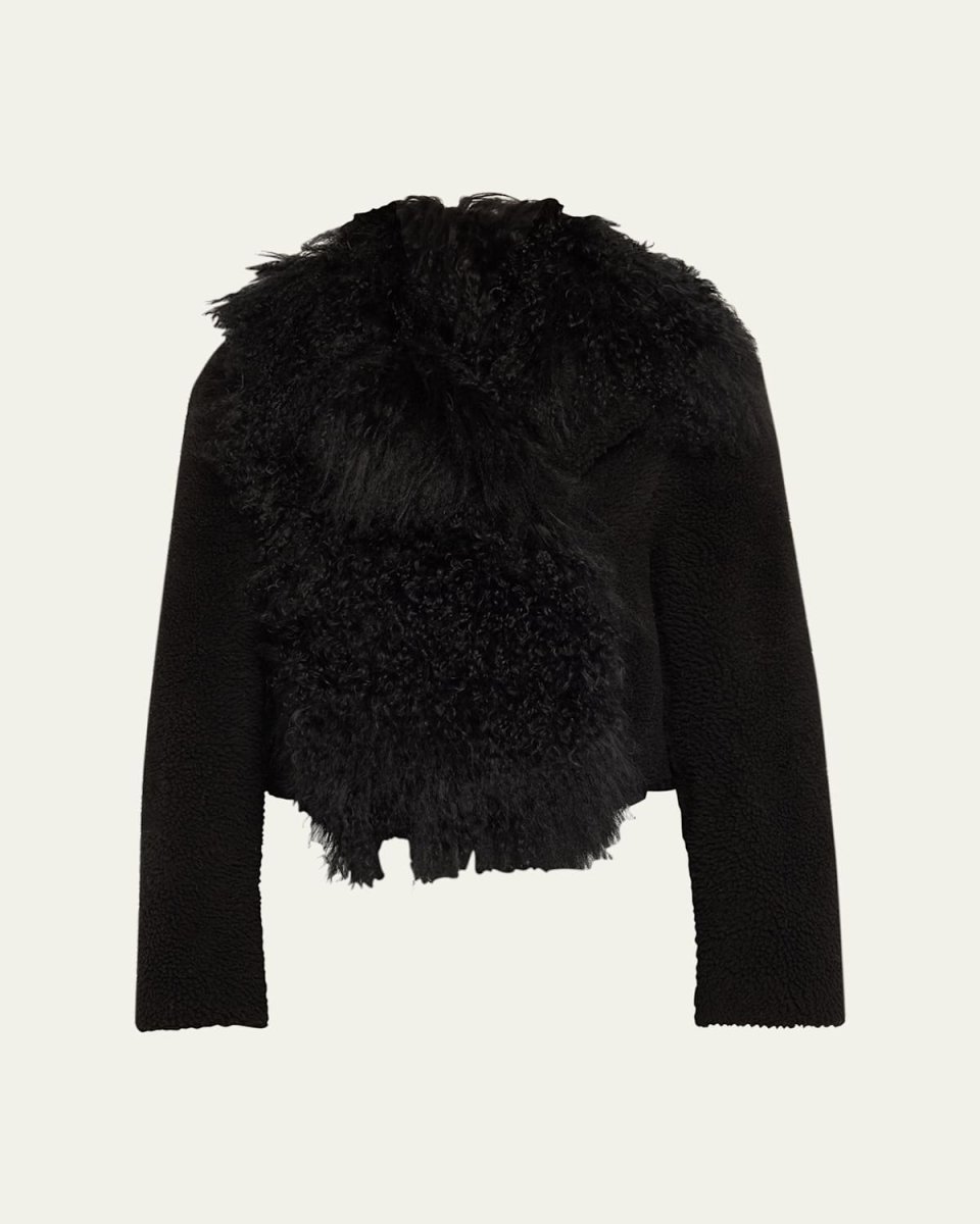 Marley Mongolian Shearling Collared Jacket